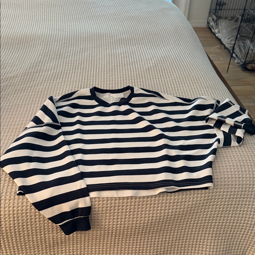 Striped navy and White womens  Sweater